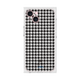 プレミアムスクエアケース［ Houndstooth Pattern Black with LANVIN en Bleu logo- ランバン 千鳥格子柄 ブラック ］