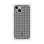 プレミアムスクエアケース［ Houndstooth Pattern Black with LANVIN en Bleu logo- ランバン 千鳥格子柄 ブラック ］
