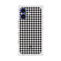 プレミアムスクエアケース［ Houndstooth Pattern Black with LANVIN en Bleu logo- ランバン 千鳥格子柄 ブラック ］