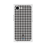 プレミアムスクエアケース［ Houndstooth Pattern Black with LANVIN en Bleu logo- ランバン 千鳥格子柄 ブラック ］