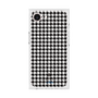 プレミアムスクエアケース［ Houndstooth Pattern Black with LANVIN en Bleu logo- ランバン 千鳥格子柄 ブラック ］