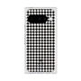 プレミアムスクエアケース［ Houndstooth Pattern Black with LANVIN en Bleu logo- ランバン 千鳥格子柄 ブラック ］