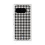 プレミアムスクエアケース［ Houndstooth Pattern Black with LANVIN en Bleu logo- ランバン 千鳥格子柄 ブラック ］