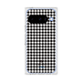 プレミアムスクエアケース［ Houndstooth Pattern Black with LANVIN en Bleu logo- ランバン 千鳥格子柄 ブラック ］