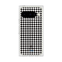 プレミアムスクエアケース［ Houndstooth Pattern Black with LANVIN en Bleu logo- ランバン 千鳥格子柄 ブラック ］