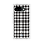 プレミアムスクエアケース［ Houndstooth Pattern Black with LANVIN en Bleu logo- ランバン 千鳥格子柄 ブラック ］