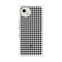プレミアムスクエアケース［ Houndstooth Pattern Black with LANVIN en Bleu logo- ランバン 千鳥格子柄 ブラック ］