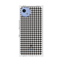 プレミアムスクエアケース［ Houndstooth Pattern Black with LANVIN en Bleu logo- ランバン 千鳥格子柄 ブラック ］