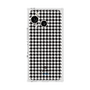 プレミアムスクエアケース［ Houndstooth Pattern Black with LANVIN en Bleu logo- ランバン 千鳥格子柄 ブラック ］