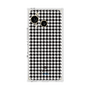 プレミアムスクエアケース［ Houndstooth Pattern Black with LANVIN en Bleu logo- ランバン 千鳥格子柄 ブラック ］