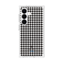 プレミアムスクエアケース［ Houndstooth Pattern Black with LANVIN en Bleu logo- ランバン 千鳥格子柄 ブラック ］