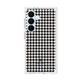 プレミアムスクエアケース［ Houndstooth Pattern Black with LANVIN en Bleu logo- ランバン 千鳥格子柄 ブラック ］