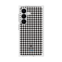 プレミアムスクエアケース［ Houndstooth Pattern Black with LANVIN en Bleu logo- ランバン 千鳥格子柄 ブラック ］