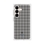 プレミアムスクエアケース［ Houndstooth Pattern Black with LANVIN en Bleu logo- ランバン 千鳥格子柄 ブラック ］