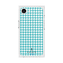 プレミアムスクエアケース［ Houndstooth Pattern Blue with LANVIN en Bleu logo- ランバン 千鳥格子柄 ブルー ］