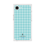 プレミアムスクエアケース［ Houndstooth Pattern Blue with LANVIN en Bleu logo- ランバン 千鳥格子柄 ブルー ］