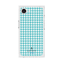 プレミアムスクエアケース［ Houndstooth Pattern Blue with LANVIN en Bleu logo- ランバン 千鳥格子柄 ブルー ］
