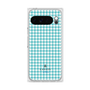 プレミアムスクエアケース［ Houndstooth Pattern Blue with LANVIN en Bleu logo- ランバン 千鳥格子柄 ブルー ］