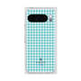 プレミアムスクエアケース［ Houndstooth Pattern Blue with LANVIN en Bleu logo- ランバン 千鳥格子柄 ブルー ］