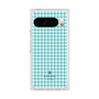 プレミアムスクエアケース［ Houndstooth Pattern Blue with LANVIN en Bleu logo- ランバン 千鳥格子柄 ブルー ］