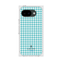 プレミアムスクエアケース［ Houndstooth Pattern Blue with LANVIN en Bleu logo- ランバン 千鳥格子柄 ブルー ］