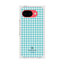 プレミアムスクエアケース［ Houndstooth Pattern Blue with LANVIN en Bleu logo- ランバン 千鳥格子柄 ブルー ］