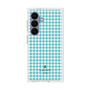 プレミアムスクエアケース［ Houndstooth Pattern Blue with LANVIN en Bleu logo- ランバン 千鳥格子柄 ブルー ］