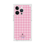 プレミアムスクエアケース［ Houndstooth Pattern Pink with LANVIN en Bleu logo- ランバン 千鳥格子柄 ピンク ］