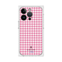 プレミアムスクエアケース［ Houndstooth Pattern Pink with LANVIN en Bleu logo- ランバン 千鳥格子柄 ピンク ］