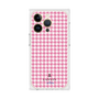 プレミアムスクエアケース［ Houndstooth Pattern Pink with LANVIN en Bleu logo- ランバン 千鳥格子柄 ピンク ］