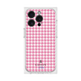 プレミアムスクエアケース［ Houndstooth Pattern Pink with LANVIN en Bleu logo- ランバン 千鳥格子柄 ピンク ］