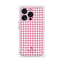 プレミアムスクエアケース［ Houndstooth Pattern Pink with LANVIN en Bleu logo- ランバン 千鳥格子柄 ピンク ］
