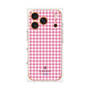 プレミアムスクエアケース［ Houndstooth Pattern Pink with LANVIN en Bleu logo- ランバン 千鳥格子柄 ピンク ］