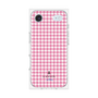 プレミアムスクエアケース［ Houndstooth Pattern Pink with LANVIN en Bleu logo- ランバン 千鳥格子柄 ピンク ］