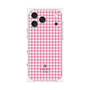 プレミアムスクエアケース［ Houndstooth Pattern Pink with LANVIN en Bleu logo- ランバン 千鳥格子柄 ピンク ］