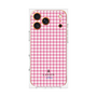 プレミアムスクエアケース［ Houndstooth Pattern Pink with LANVIN en Bleu logo- ランバン 千鳥格子柄 ピンク ］