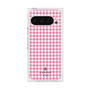 プレミアムスクエアケース［ Houndstooth Pattern Pink with LANVIN en Bleu logo- ランバン 千鳥格子柄 ピンク ］