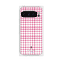 プレミアムスクエアケース［ Houndstooth Pattern Pink with LANVIN en Bleu logo- ランバン 千鳥格子柄 ピンク ］