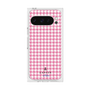 プレミアムスクエアケース［ Houndstooth Pattern Pink with LANVIN en Bleu logo- ランバン 千鳥格子柄 ピンク ］