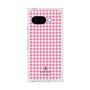 プレミアムスクエアケース［ Houndstooth Pattern Pink with LANVIN en Bleu logo- ランバン 千鳥格子柄 ピンク ］