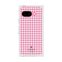 プレミアムスクエアケース［ Houndstooth Pattern Pink with LANVIN en Bleu logo- ランバン 千鳥格子柄 ピンク ］