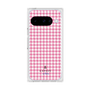 プレミアムスクエアケース［ Houndstooth Pattern Pink with LANVIN en Bleu logo- ランバン 千鳥格子柄 ピンク ］