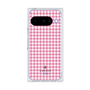 プレミアムスクエアケース［ Houndstooth Pattern Pink with LANVIN en Bleu logo- ランバン 千鳥格子柄 ピンク ］