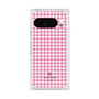 プレミアムスクエアケース［ Houndstooth Pattern Pink with LANVIN en Bleu logo- ランバン 千鳥格子柄 ピンク ］