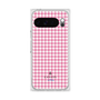 プレミアムスクエアケース［ Houndstooth Pattern Pink with LANVIN en Bleu logo- ランバン 千鳥格子柄 ピンク ］
