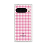 プレミアムスクエアケース［ Houndstooth Pattern Pink with LANVIN en Bleu logo- ランバン 千鳥格子柄 ピンク ］