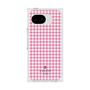 プレミアムスクエアケース［ Houndstooth Pattern Pink with LANVIN en Bleu logo- ランバン 千鳥格子柄 ピンク ］