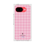 プレミアムスクエアケース［ Houndstooth Pattern Pink with LANVIN en Bleu logo- ランバン 千鳥格子柄 ピンク ］
