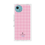 プレミアムスクエアケース［ Houndstooth Pattern Pink with LANVIN en Bleu logo- ランバン 千鳥格子柄 ピンク ］