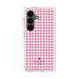 プレミアムスクエアケース［ Houndstooth Pattern Pink with LANVIN en Bleu logo- ランバン 千鳥格子柄 ピンク ］